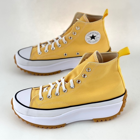 Converse Run Star Hike High Citron Zest Gum Women's Size 10.5 Shoes Yellow - Picture 2 of 12